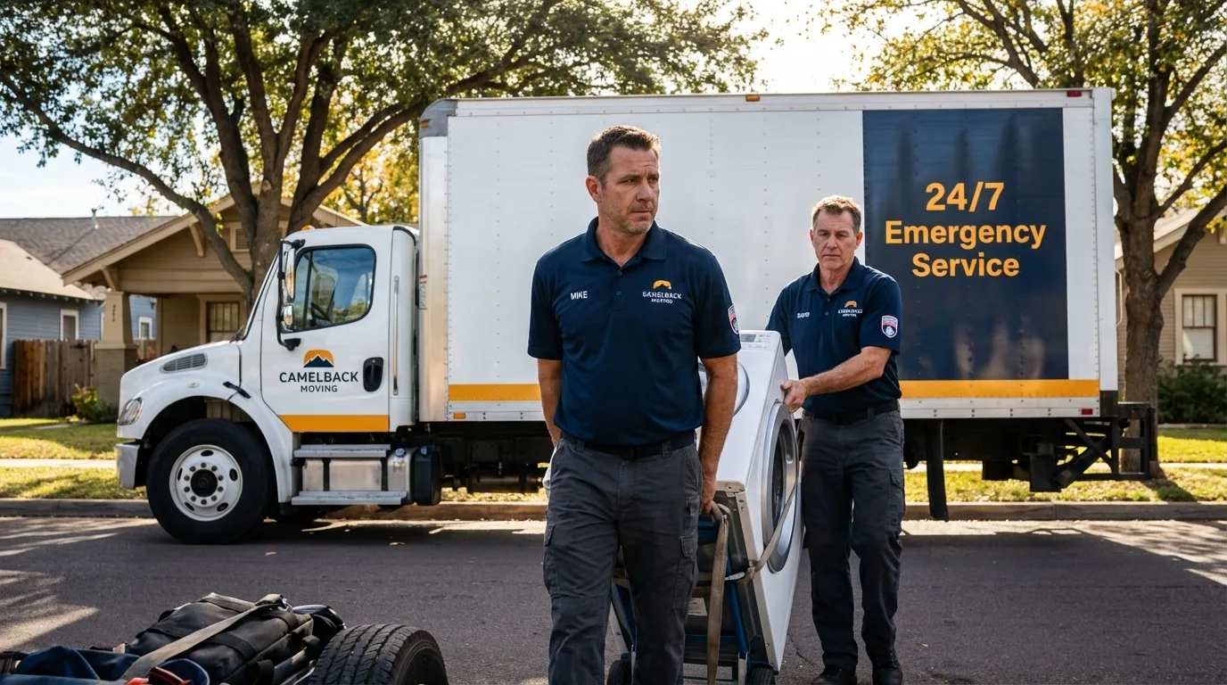 CamelBack Moving crew loading furniture in San Marino, CA